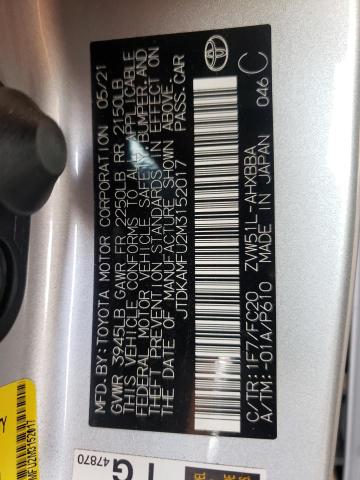Photo 10 from auction – 2021 TOYOTA PRIUS SPEC with VIN JTDKAMFU2M3152017