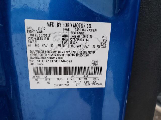 Photo 10 from auction – 2013 FORD F150 SUPER with VIN 1FTFX1EF5DFA84392