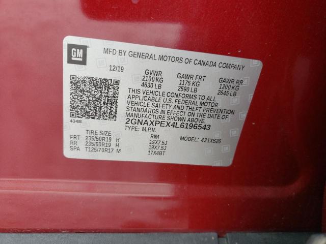 Photo 10 from auction – 2020 CHEVROLET EQUINOX PR with VIN 2GNAXPEX4L6196543