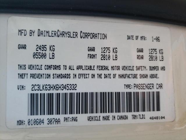 Photo 10 from auction – 2006 CHRYSLER 300C with VIN 2C3LK63HX6H345332