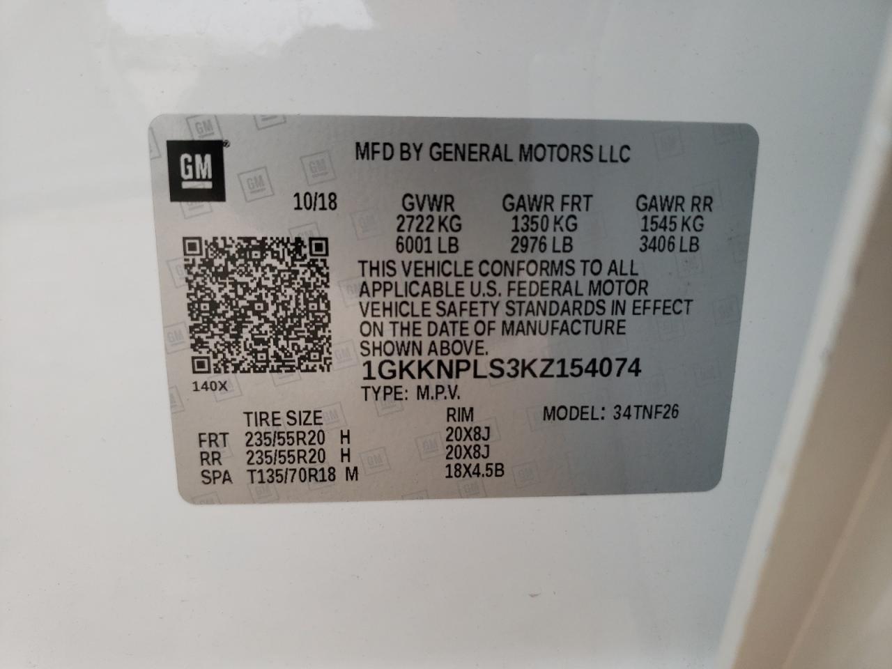 Photo 10 from auction – 2019 GMC ACADIA DEN with VIN 1GKKNPLS3KZ154074