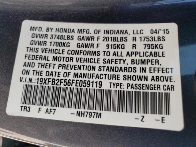 Photo 10 from auction – 2015 HONDA CIVIC LX with VIN 19XFB2F56FE059119