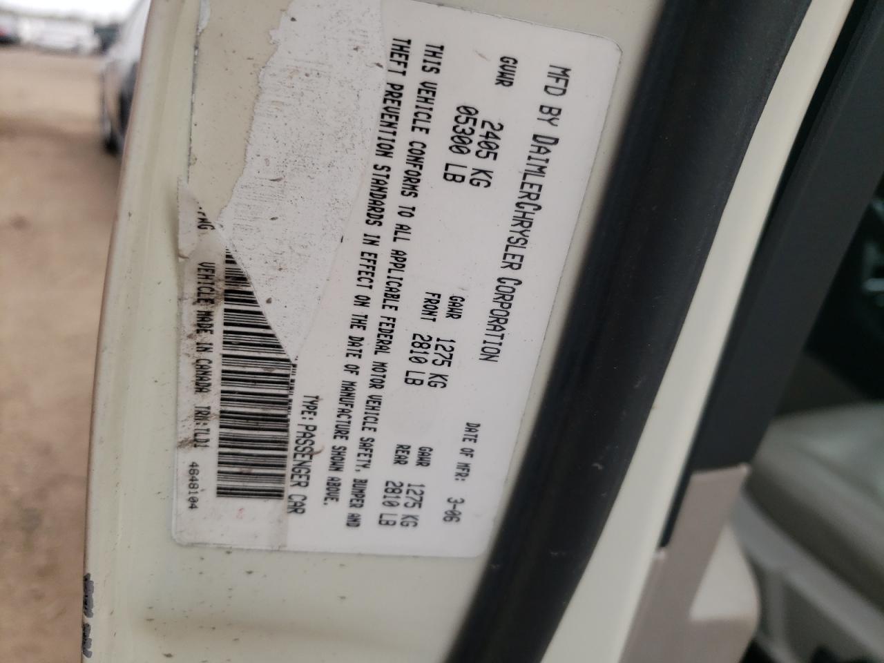 Zdjęcie 10 z aukcji – 2006 CHRYSLER 300C z VIN 2C3KA63H56H440265