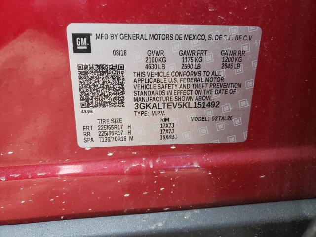Photo 10 from auction – 2019 GMC TERRAIN SL with VIN 3GKALTEV5KL151492