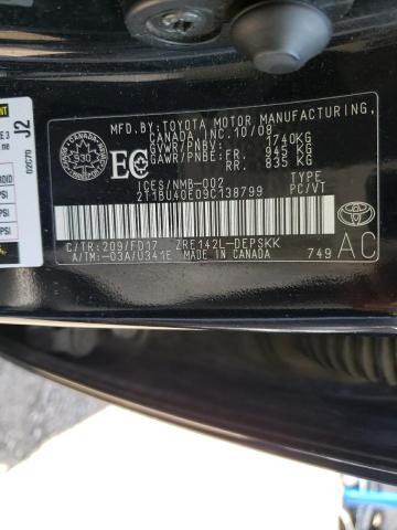 Photo 10 from auction – 2009 TOYOTA COROLLA BA with VIN 2T1BU40E09C138799