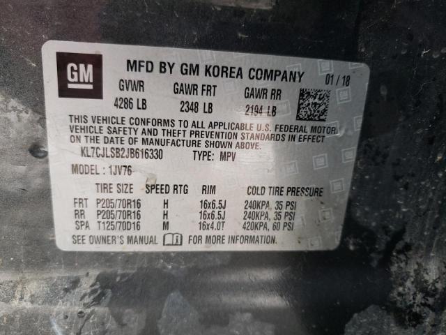 Photo 10 from auction – 2018 CHEVROLET TRAX 1LT with VIN KL7CJLSB2JB616330