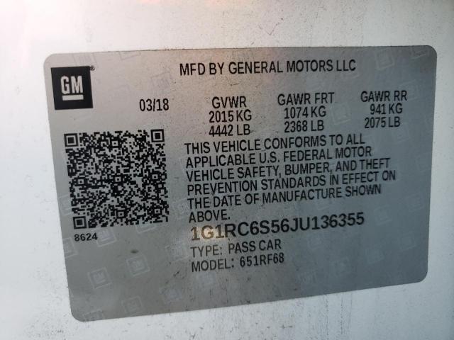 Photo 10 from auction – 2018 CHEVROLET VOLT LT with VIN 1G1RC6S56JU136355