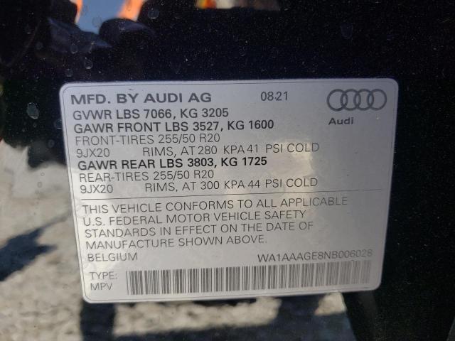 Photo 10 from auction – 2022 AUDI E-TRON PRE with VIN WA1AAAGE8NB006028