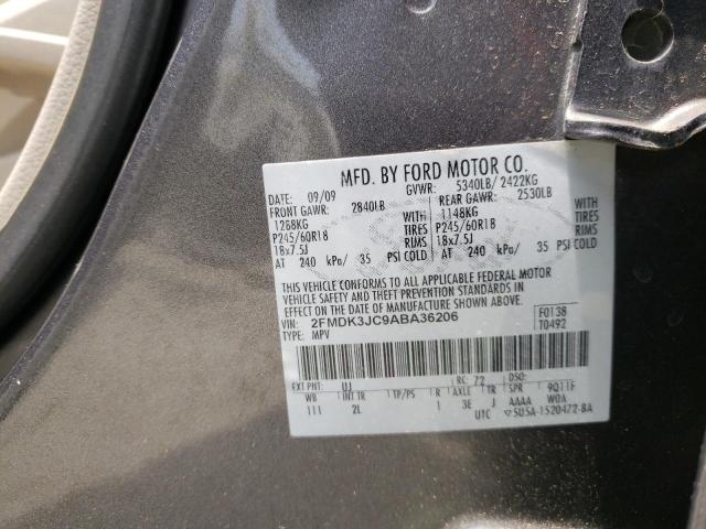Photo 10 from auction – 2010 FORD EDGE SEL with VIN 2FMDK3JC9ABA36206