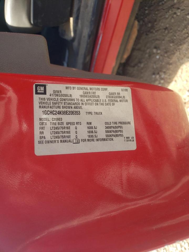 Foto 10 de la subasta – 2008 CHEVROLET SILVERADO con VIN 1GCHC24K98E206353