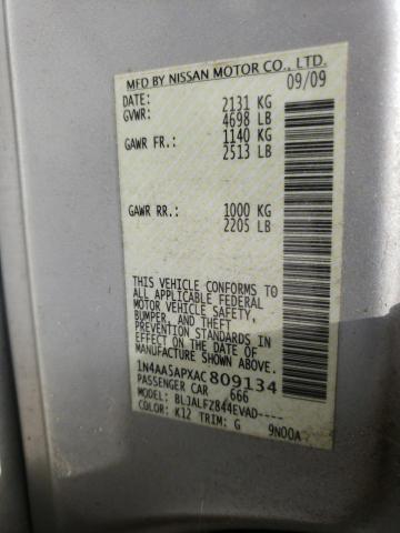 Photo 10 from auction – 2010 NISSAN MAXIMA S with VIN 1N4AA5APXAC809134