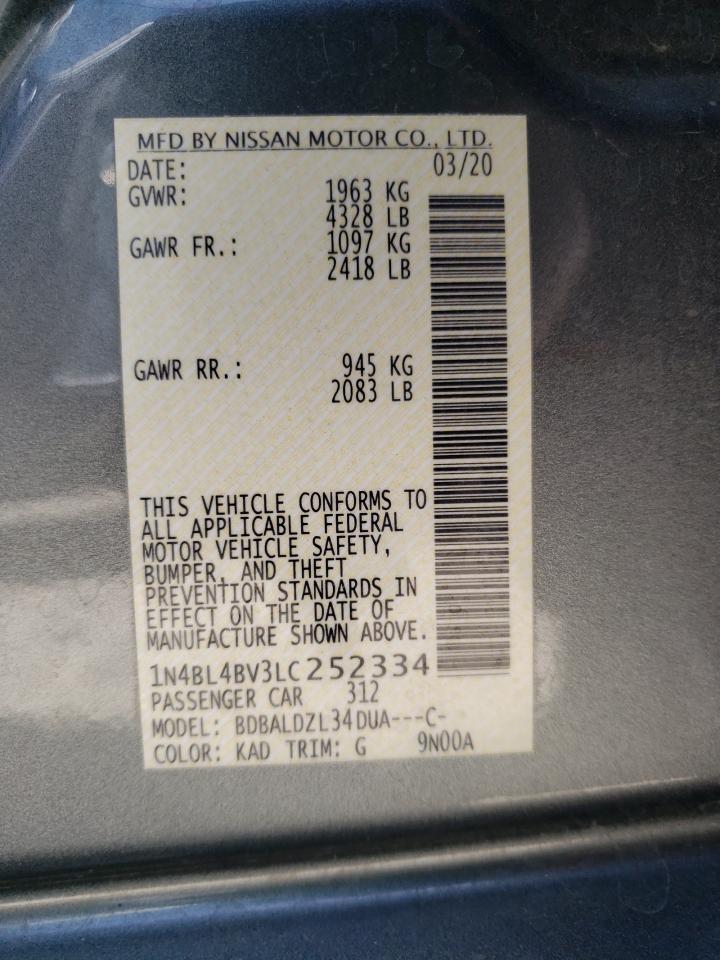 Photo 10 from auction – 2020 NISSAN ALTIMA S with VIN 1N4BL4BV3LC252334