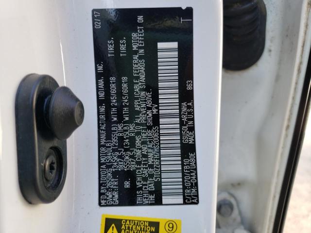 Photo 10 from auction – 2017 TOYOTA HIGHLANDER with VIN 5TDZZRFH7HS200655