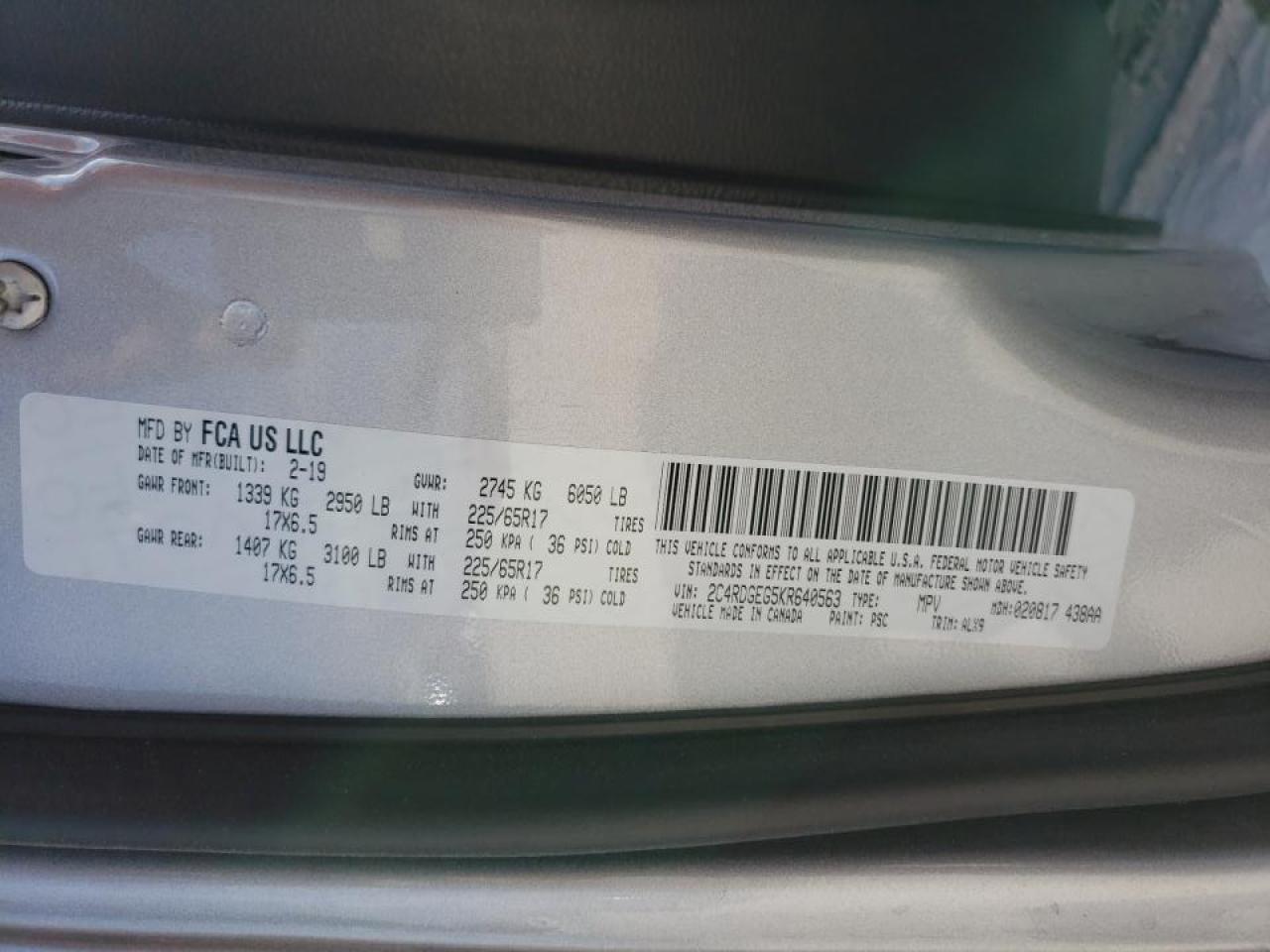 Photo 10 from auction – 2019 DODGE GRAND CARA with VIN 2C4RDGEG5KR640563
