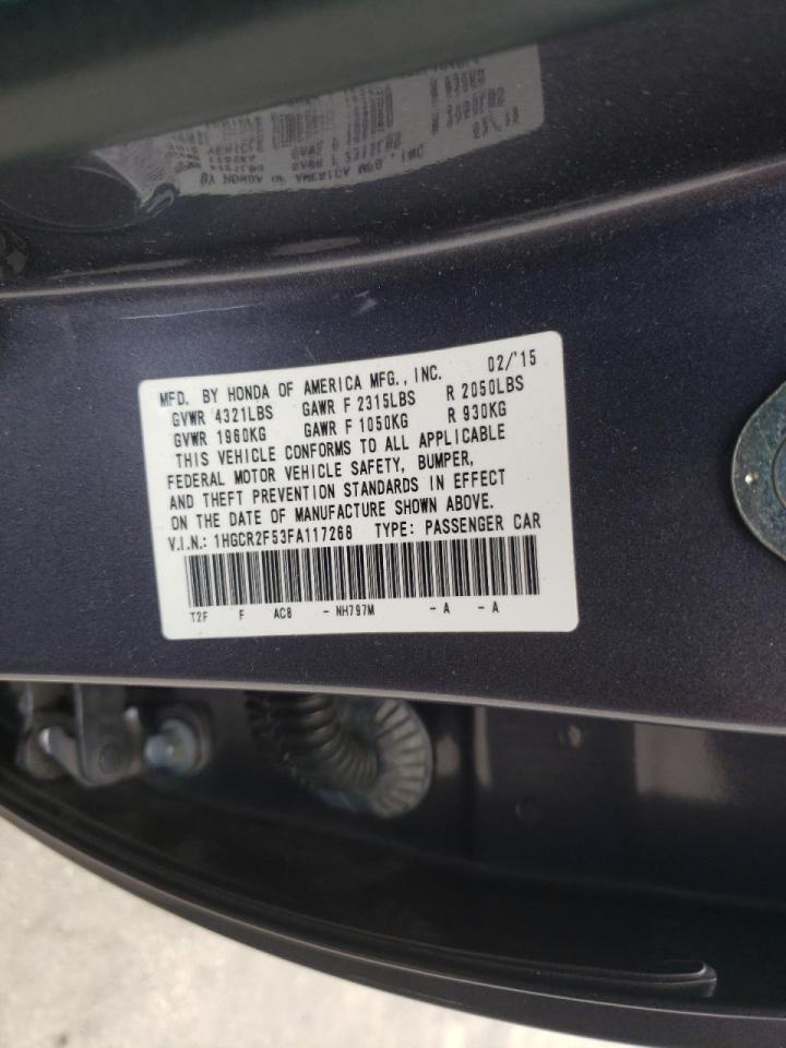 Photo 10 from auction – 2015 HONDA ACCORD SPO with VIN 1HGCR2F53FA117268