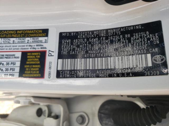 Photo 10 from auction – 2015 TOYOTA CAMRY LE with VIN 4T1BF1FK2FU109109