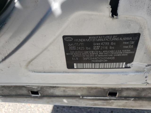 Photo 10 from auction – 2012 HYUNDAI SONATA GLS with VIN 5NPEB4AC1CH314408