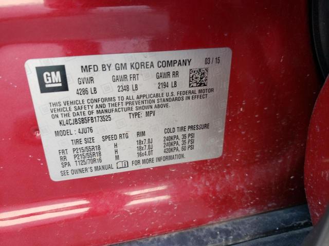 Photo 10 from auction – 2015 BUICK ENCORE CON with VIN KL4CJBSB5FB173525