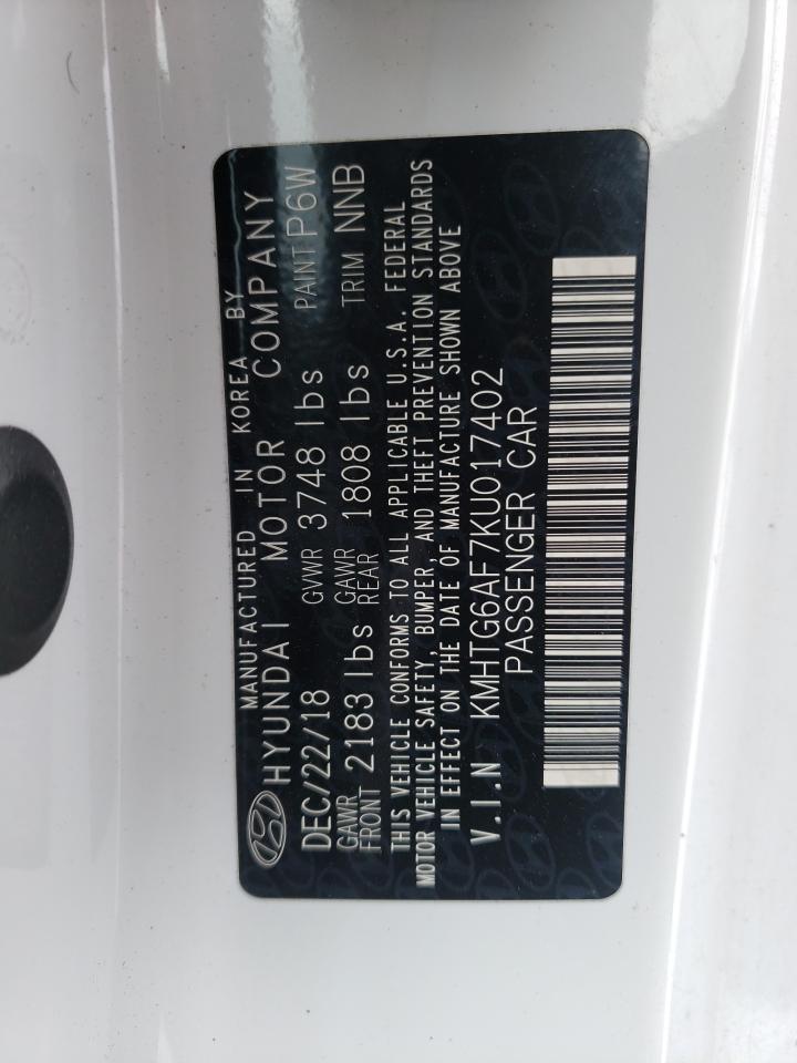 Photo 10 from auction – 2019 HYUNDAI VELOSTER B with VIN KMHTG6AF7KU017402