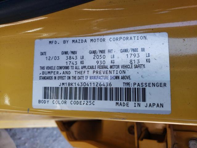 Photo 10 from auction – 2004 MAZDA 3 HATCHBAC with VIN JM1BK143041126436