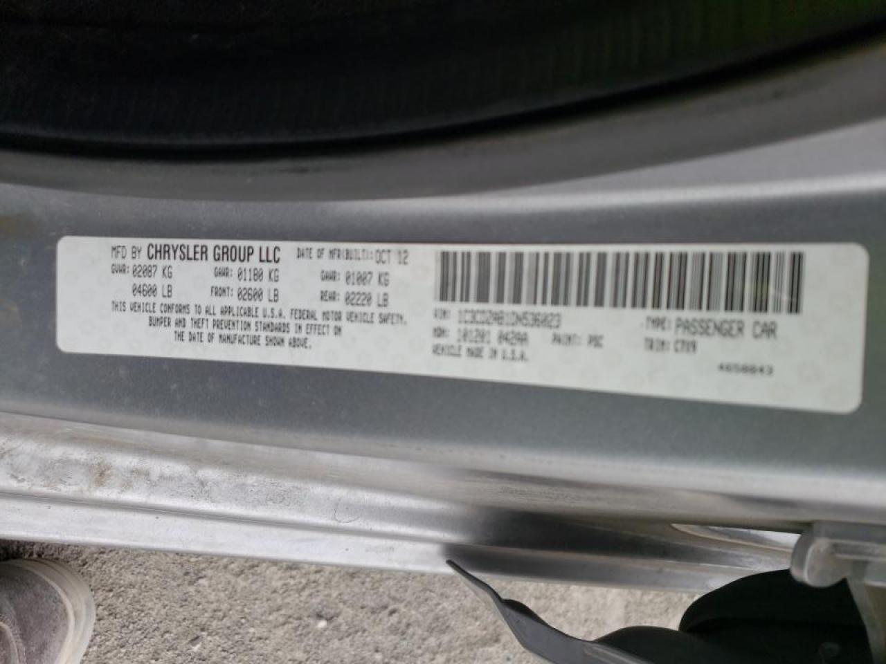 Photo 10 from auction – 2013 DODGE AVENGER SE with VIN 1C3CDZAB1DN536023