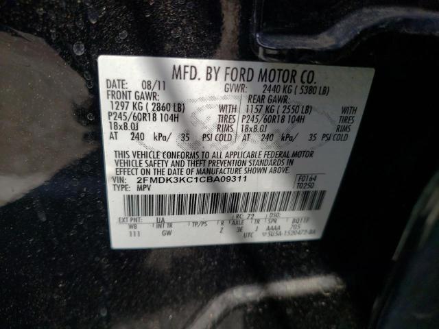 Photo 10 from auction – 2012 FORD EDGE LIMIT with VIN 2FMDK3KC1CBA09311