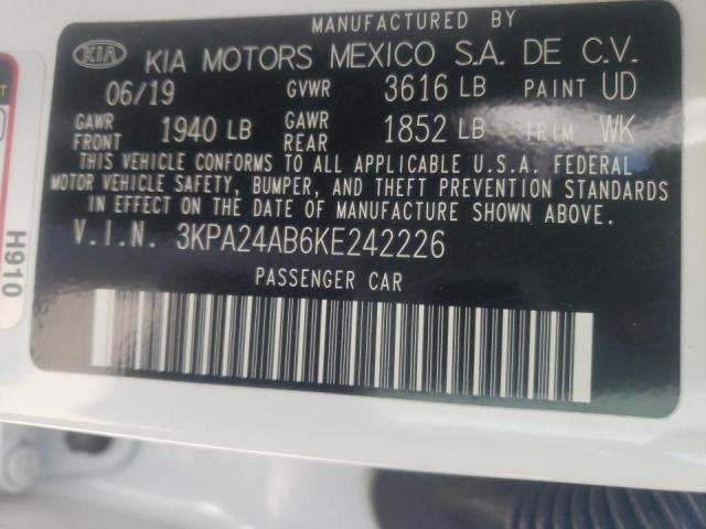 Photo 10 from auction – 2019 KIA RIO S with VIN 3KPA24AB6KE242226
