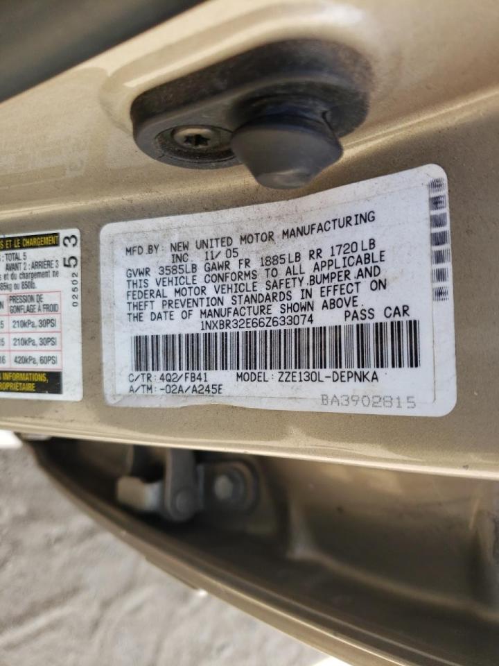Photo 10 from auction – 2006 TOYOTA COROLLA CE with VIN 1NXBR32E66Z633074