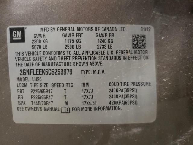 Photo 10 from auction – 2012 CHEVROLET EQUINOX LT with VIN 2GNFLEEK6C6253979