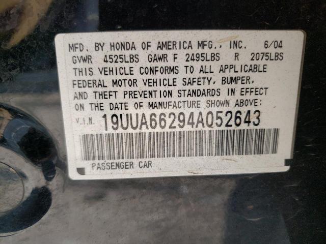Photo 10 from auction – 2004 ACURA TL with VIN 19UUA66294A052643