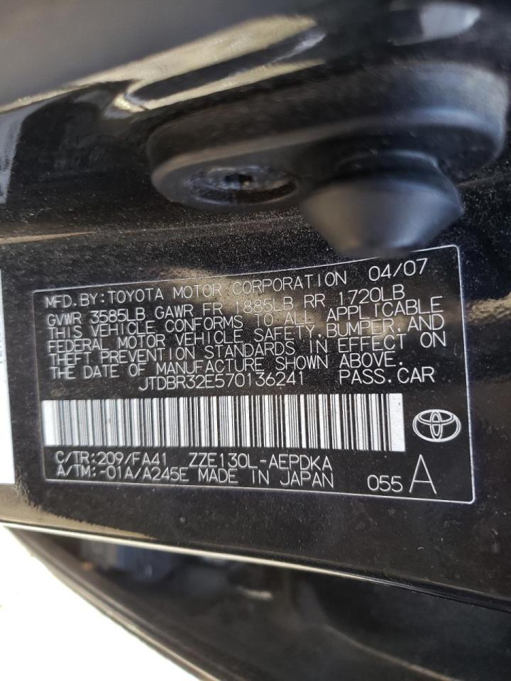 Photo 10 from auction – 2007 TOYOTA COROLLA CE with VIN JTDBR32E570136241