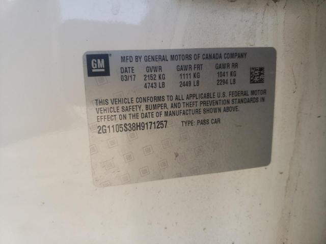Photo 10 from auction – 2017 CHEVROLET IMPALA LT with VIN 2G1105S38H9171257