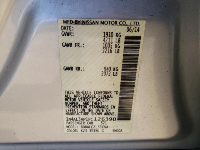 Photo 10 from auction – 2015 NISSAN ALTIMA with VIN 1N4AL3AP1FC126390