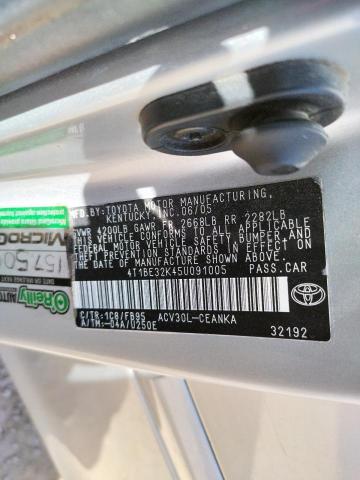 Photo 10 from auction – 2005 TOYOTA CAMRY LE with VIN 4T1BE32K45U091005