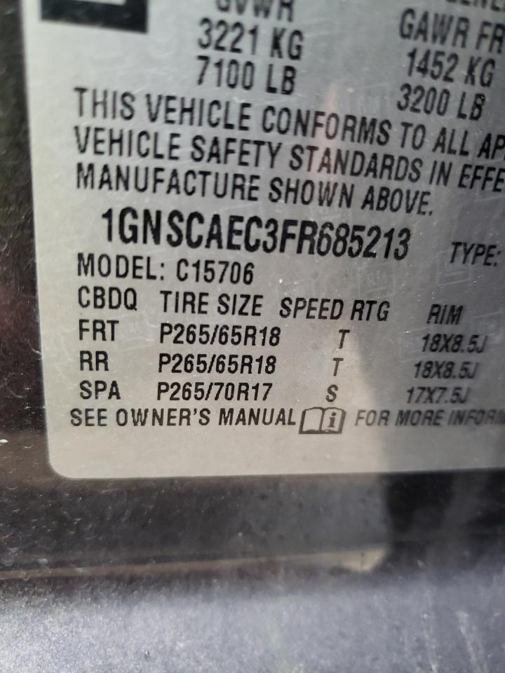 Photo 10 from auction – 2015 CHEVROLET TAHOE C150 with VIN 1GNSCAEC3FR685213