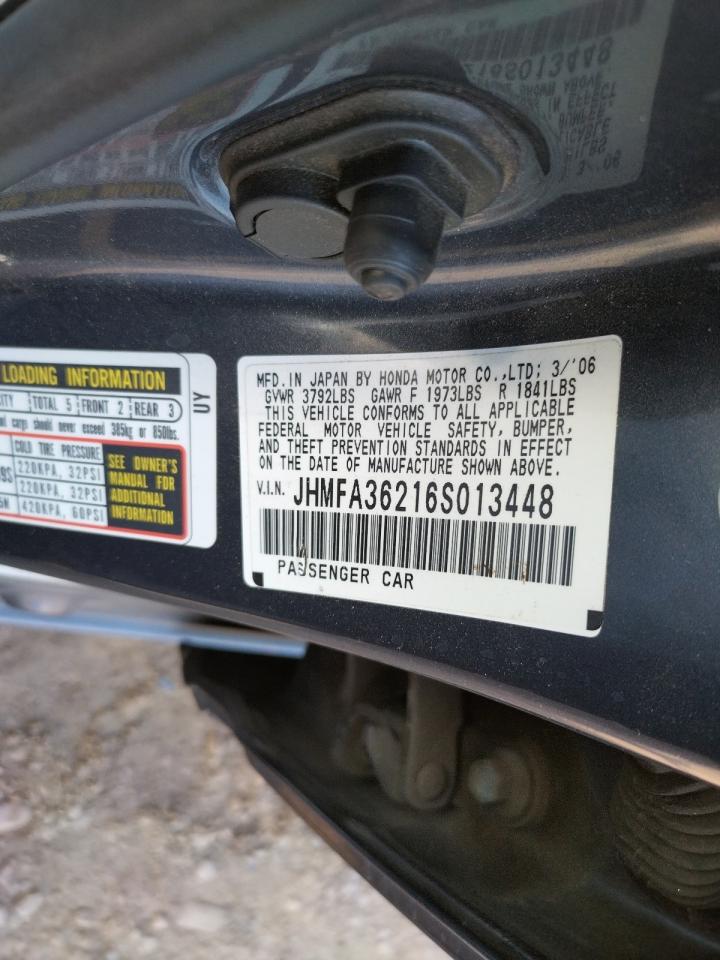Photo 10 from auction – 2006 HONDA CIVIC HYBR with VIN JHMFA36216S013448