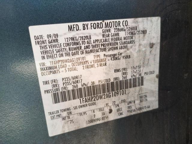 Photo 10 from auction – 2010 FORD TAURUS SE with VIN 1FAHP2DW2AG109101