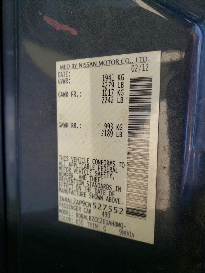 Foto 10 de la subasta – 2012 NISSAN ALTIMA BAS con VIN 1N4AL2AP9CN527552