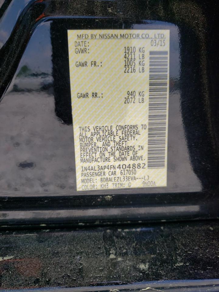 Photo 10 from auction – 2015 NISSAN ALTIMA 2.5 with VIN 1N4AL3AP4FN404882