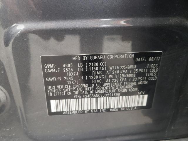 Photo 10 from auction – 2018 SUBARU OUTBACK with VIN 4S4BSANC8J3224690