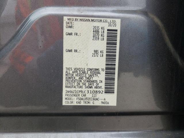 Photo 10 from auction – 2020 NISSAN LEAF SV with VIN 1N4AZ1CP9LC310892