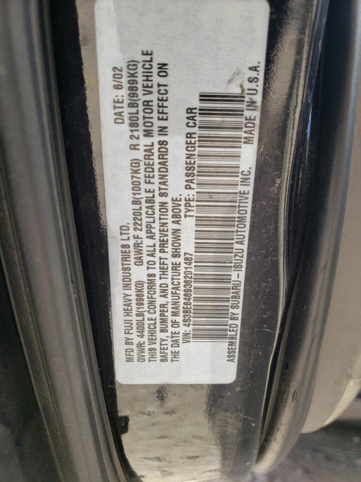 Photo 10 from auction – 2003 SUBARU LEGACY GT with VIN 4S3BE646936201487