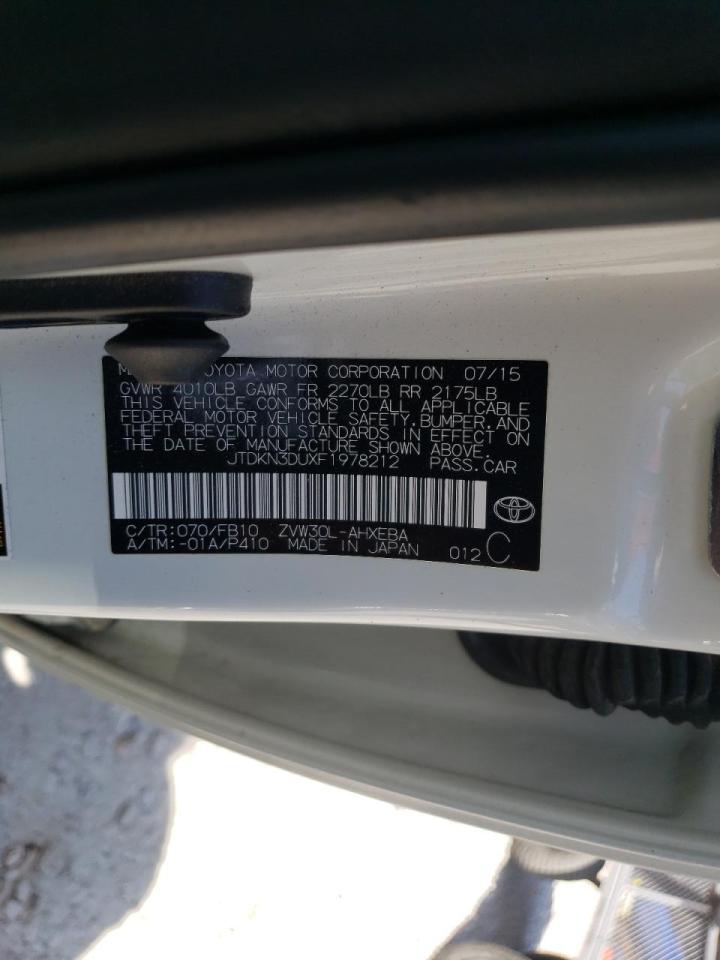 Photo 10 from auction – 2015 TOYOTA PRIUS with VIN JTDKN3DUXF1978212