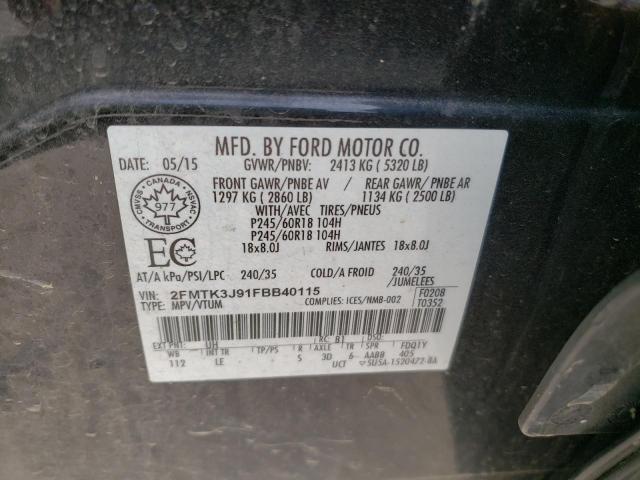 Photo 10 from auction – 2015 FORD EDGE SEL with VIN 2FMTK3J91FBB40115