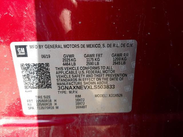 Photo 10 from auction – 2020 CHEVROLET EQUINOX PR with VIN 3GNAXNEVXLS503833