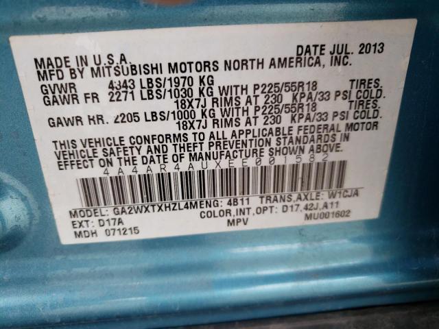 Photo 10 from auction – 2014 MITSUBISHI OUTLANDER with VIN 4A4AR4AUXEE001582
