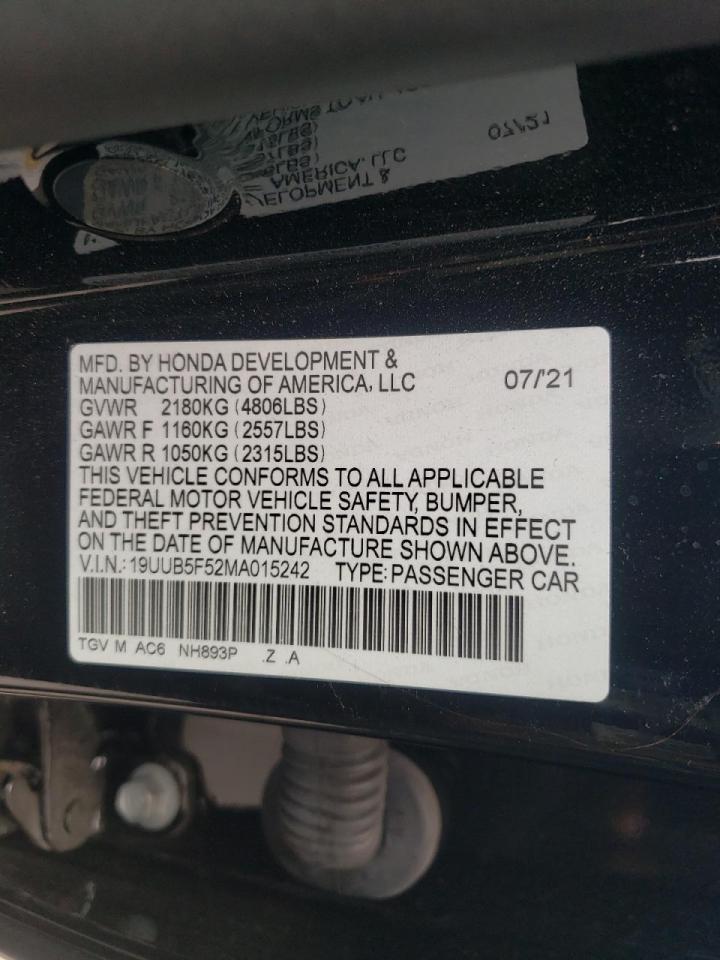 Photo 10 from auction – 2021 ACURA TLX TECH A with VIN 19UUB5F52MA015242