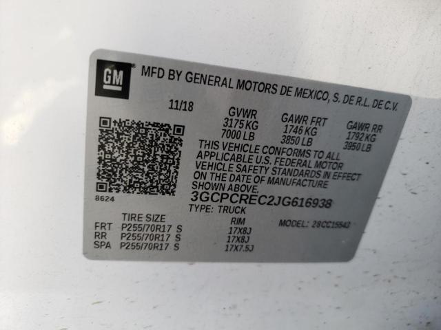 Photo 10 from auction – 2018 CHEVROLET SILVERADO with VIN 3GCPCREC2JG616938