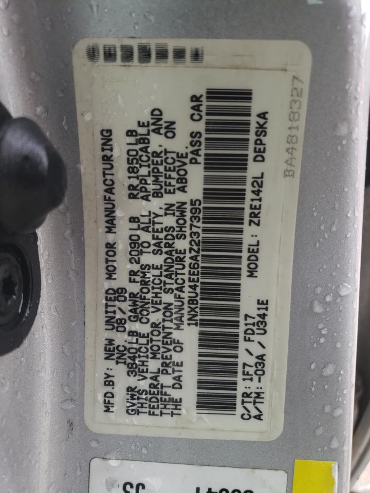 Photo 10 from auction – 2010 TOYOTA COROLLA BA with VIN 1NXBU4EE6AZ237395