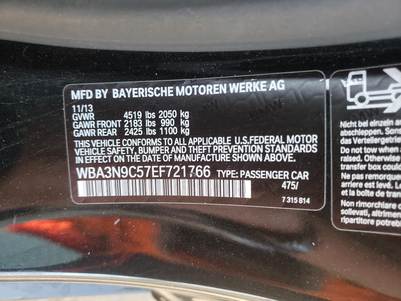 Photo 10 from auction – 2014 BMW 428 XI with VIN WBA3N9C57EF721766